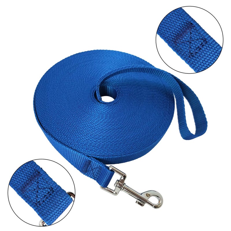 MANDAO Nylon Training Dog Leash for Small Medium Large Dogs, 15ft 20ft 30ft 50ft Long Leash Dog/Puppy Lead for Obedience Recall Training, Camping (50ft, Blue) - Image 2